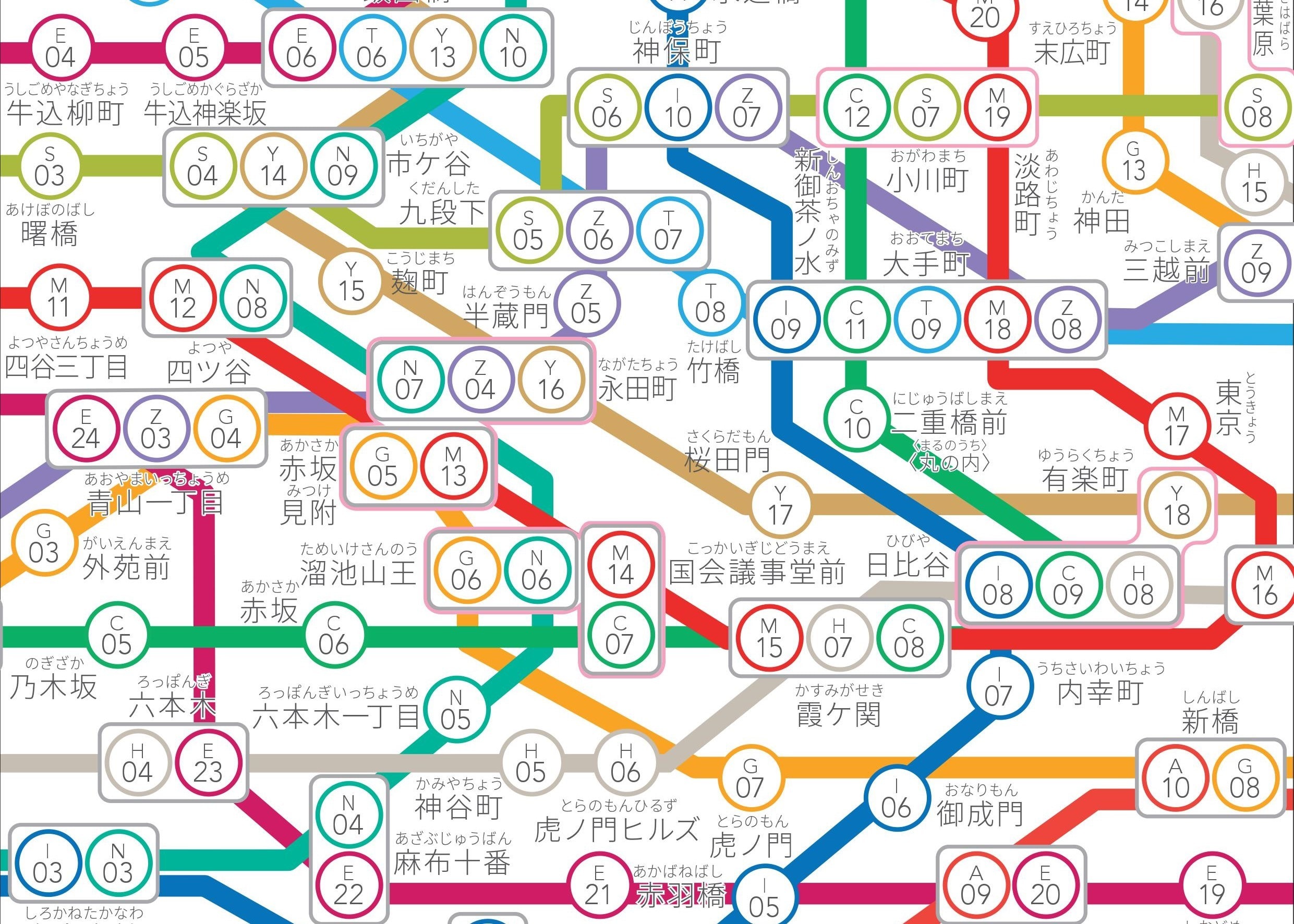 東京の地下鉄路線図