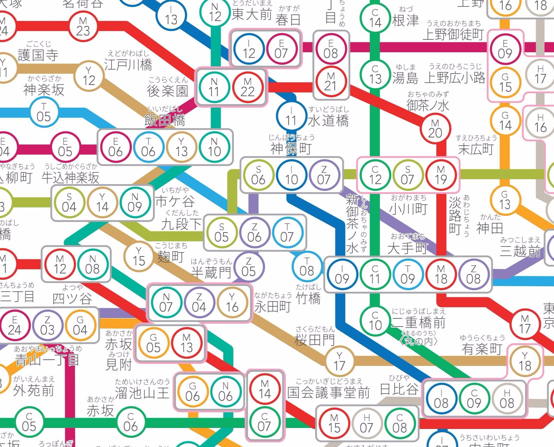 東京の地下鉄路線図